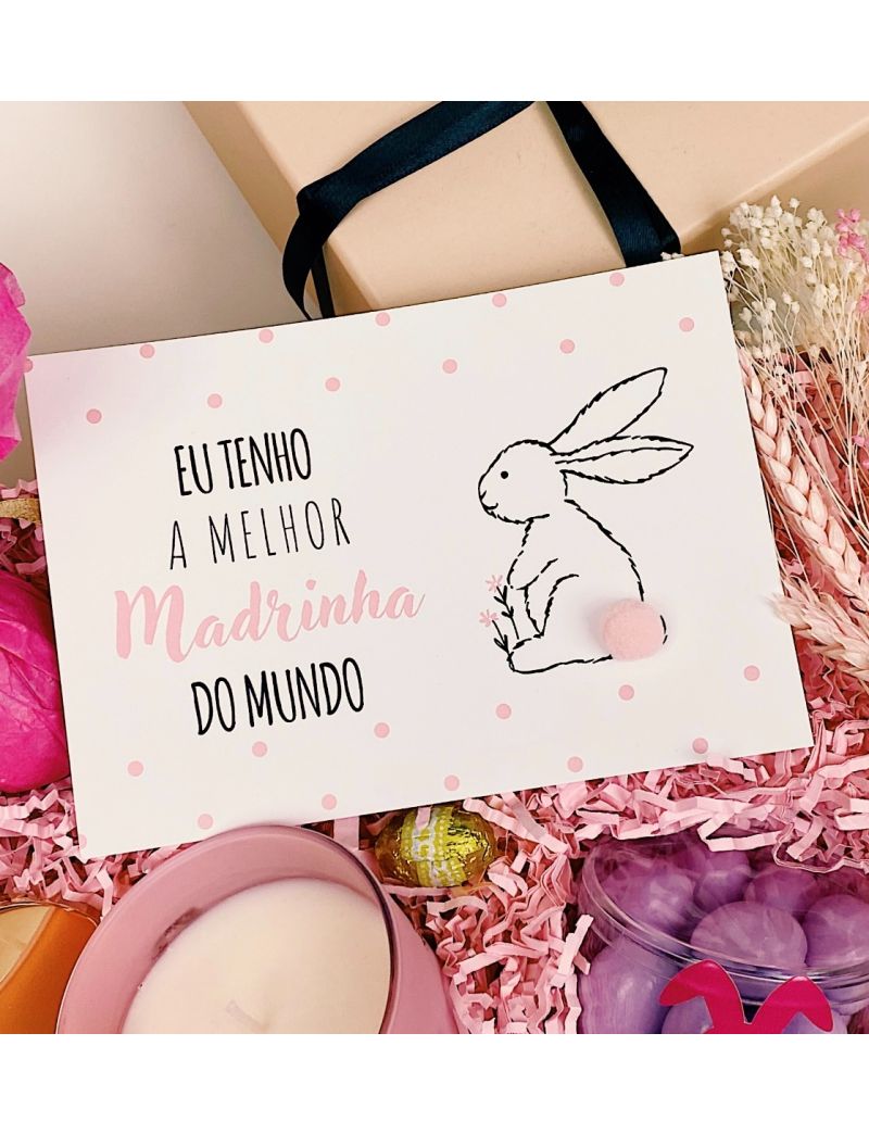 Cartão “Melhor madrinha” com pompom